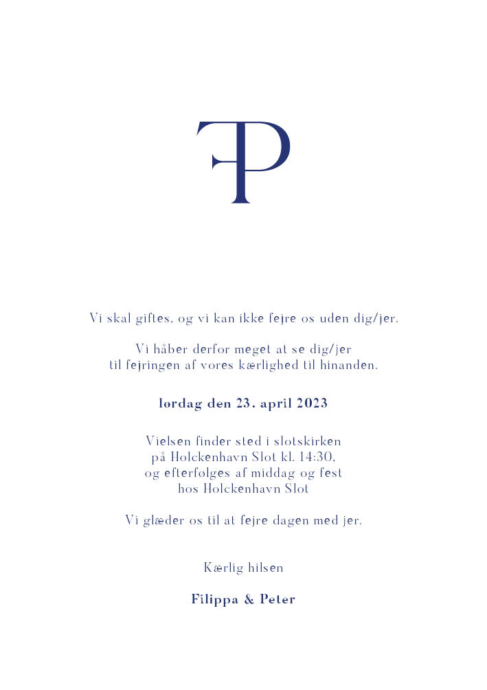 Invitationer - Filippa & Peter Bryllupsinvitation